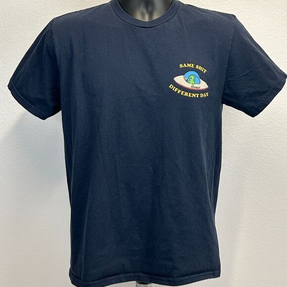 RIPNDIP Same Sh*t Different Day T Shirt Unisex Small Skater Skating Alien Black - Picture 2 of 8